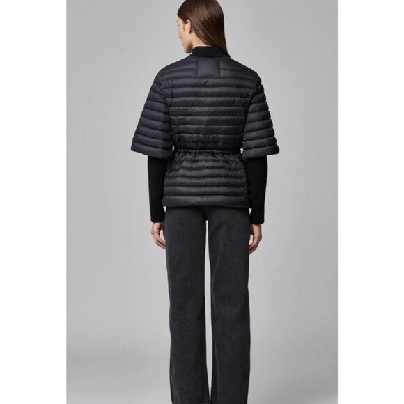 Soia & Kyo Women's S Macy Light Down Knit Jacket Elbow Sleeves Semi Fitted Black - Picture 2 of 16